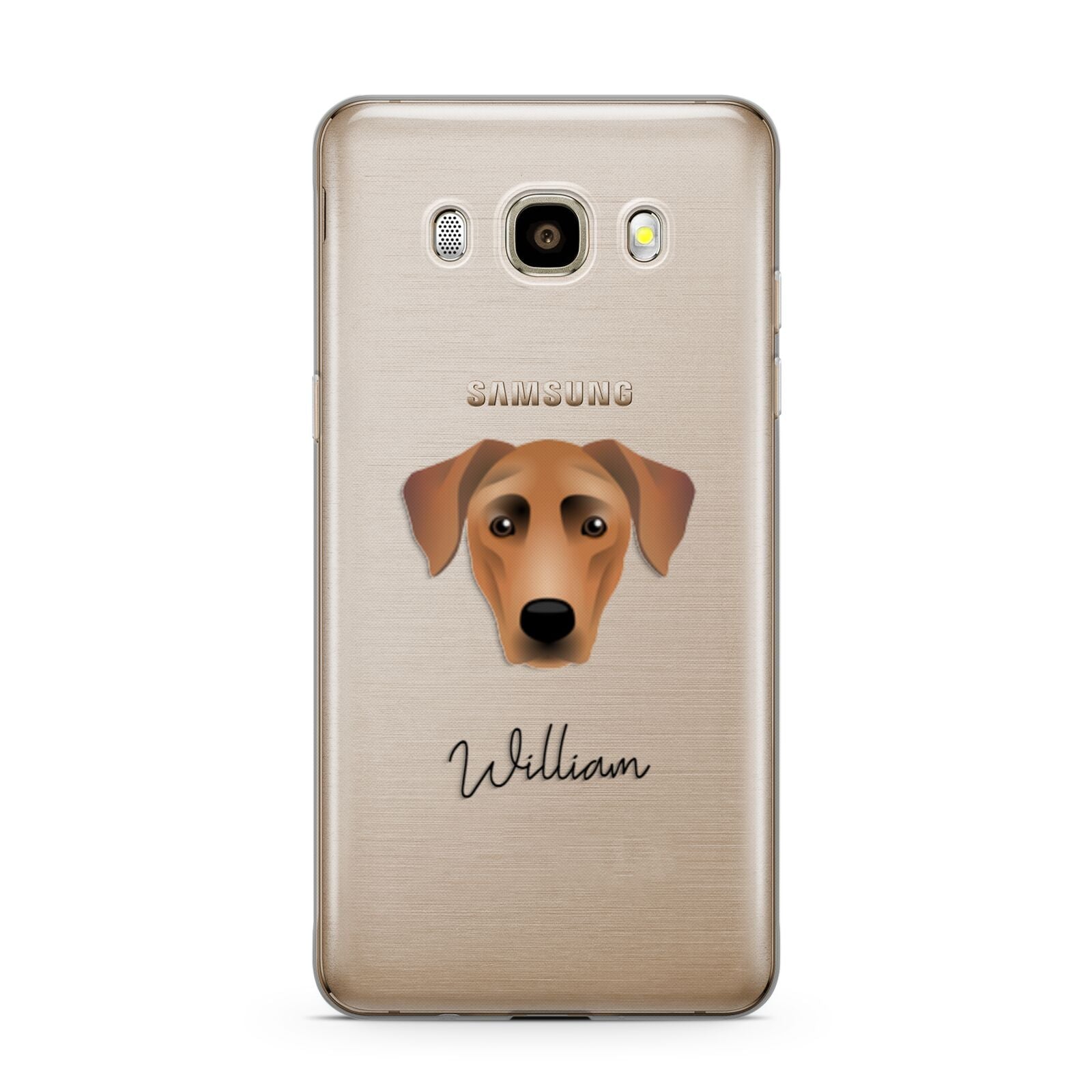 German Pinscher Personalised Samsung Galaxy J7 2016 Case on gold phone