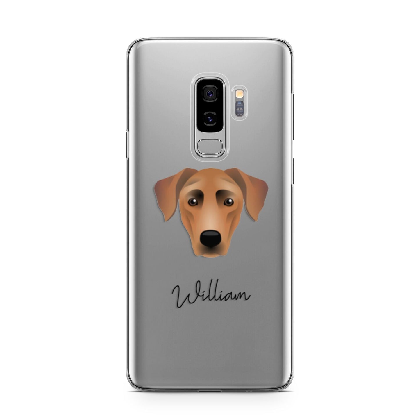 German Pinscher Personalised Samsung Galaxy S9 Plus Case on Silver phone