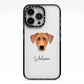 German Pinscher Personalised iPhone 13 Pro Black Impact Case on Silver phone