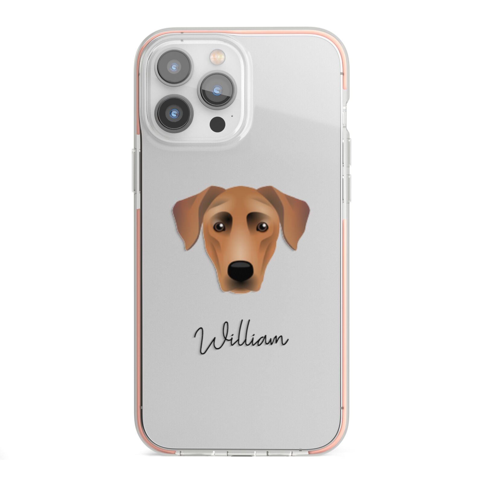 German Pinscher Personalised iPhone 13 Pro Max TPU Impact Case with Pink Edges
