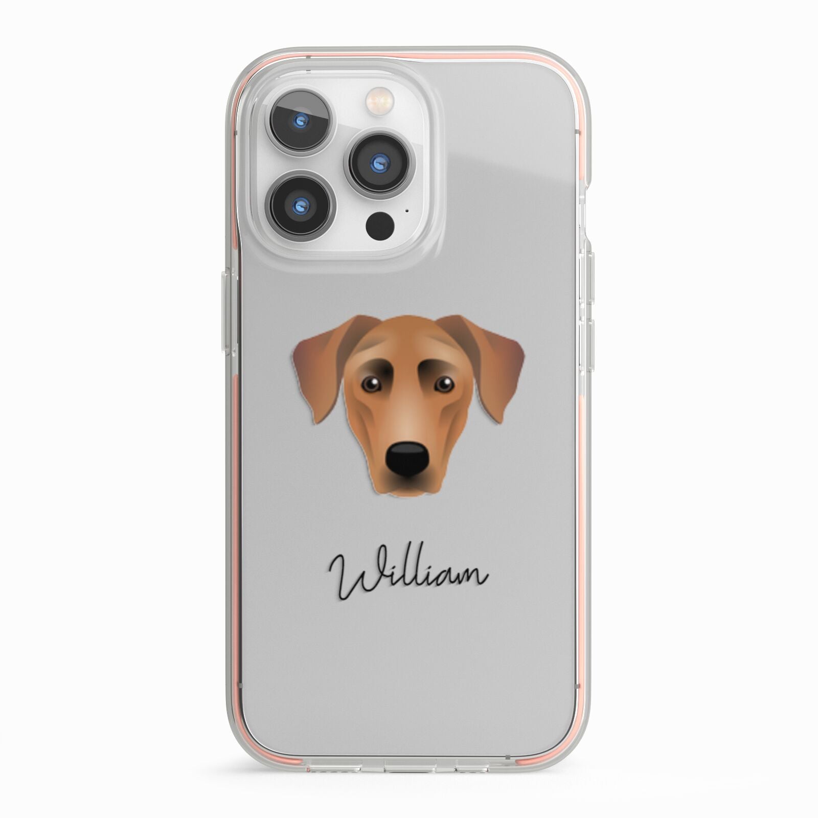 German Pinscher Personalised iPhone 13 Pro TPU Impact Case with Pink Edges