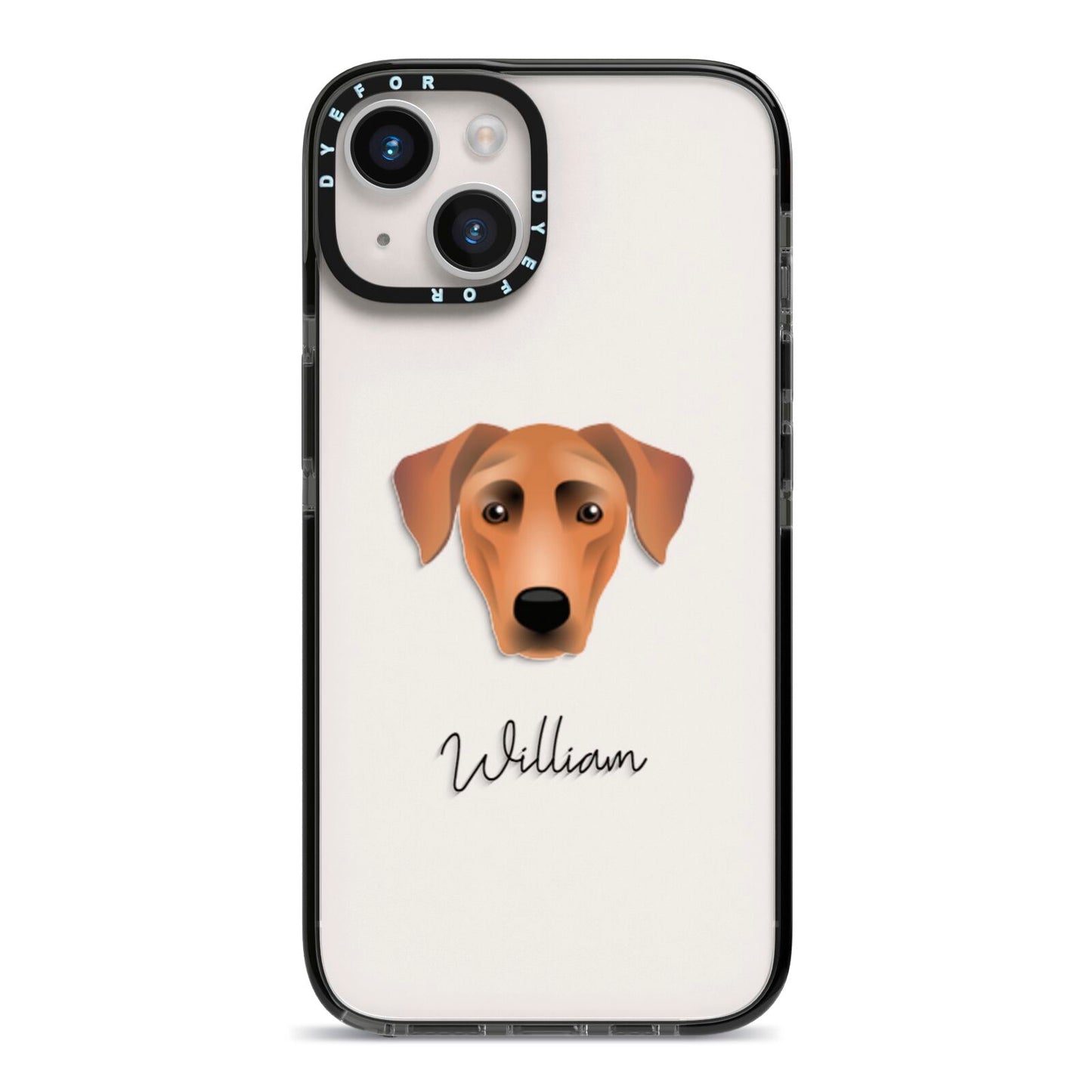 German Pinscher Personalised iPhone 14 Black Impact Case on Silver phone