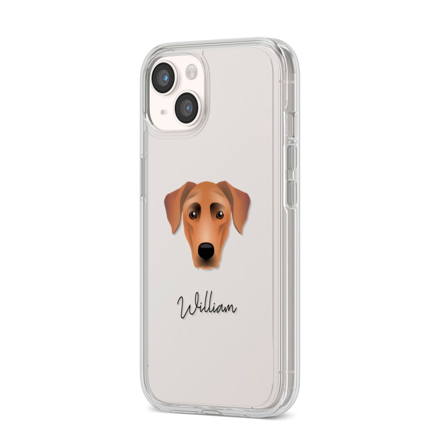 German Pinscher Personalised iPhone 14 Clear Tough Case Starlight Angled Image