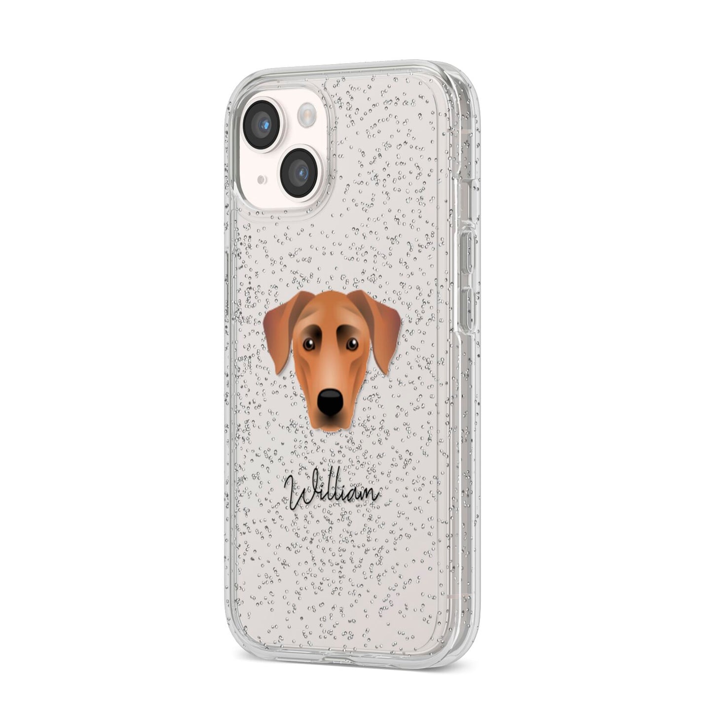 German Pinscher Personalised iPhone 14 Glitter Tough Case Starlight Angled Image