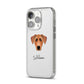 German Pinscher Personalised iPhone 14 Pro Clear Tough Case Silver Angled Image
