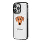 German Pinscher Personalised iPhone 14 Pro Max Black Impact Case Side Angle on Silver phone