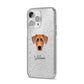 German Pinscher Personalised iPhone 14 Pro Max Glitter Tough Case Silver Angled Image