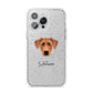 German Pinscher Personalised iPhone 14 Pro Max Glitter Tough Case Silver