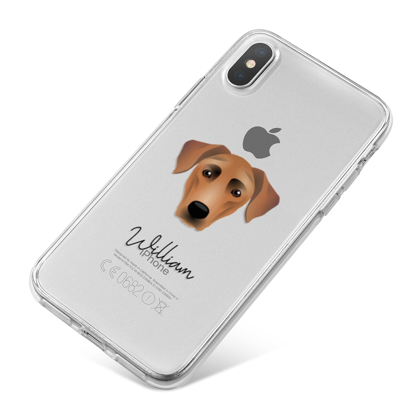 German Pinscher Personalised iPhone X Bumper Case on Silver iPhone