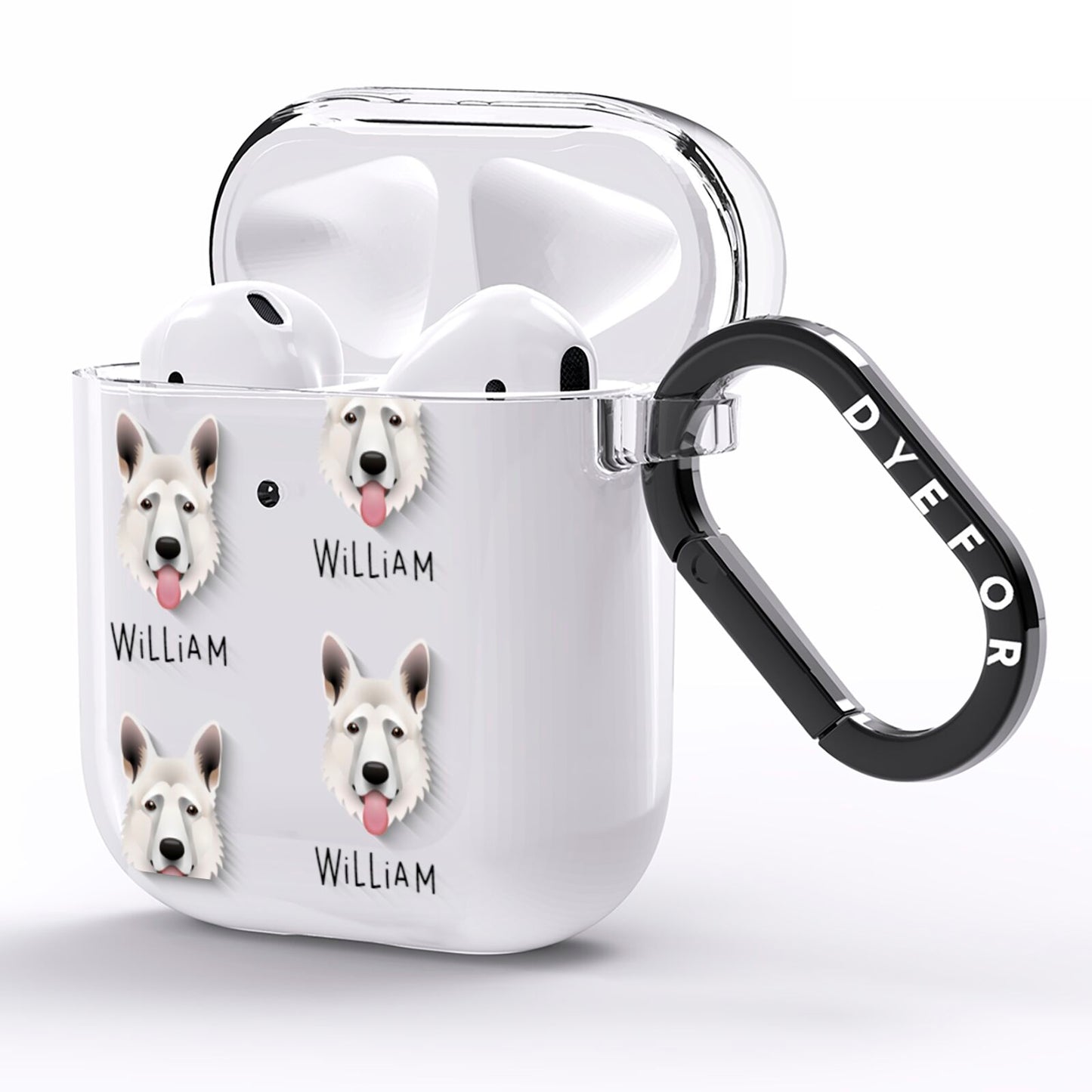 German Shepherd Icon with Name AirPods Clear Case Side Image