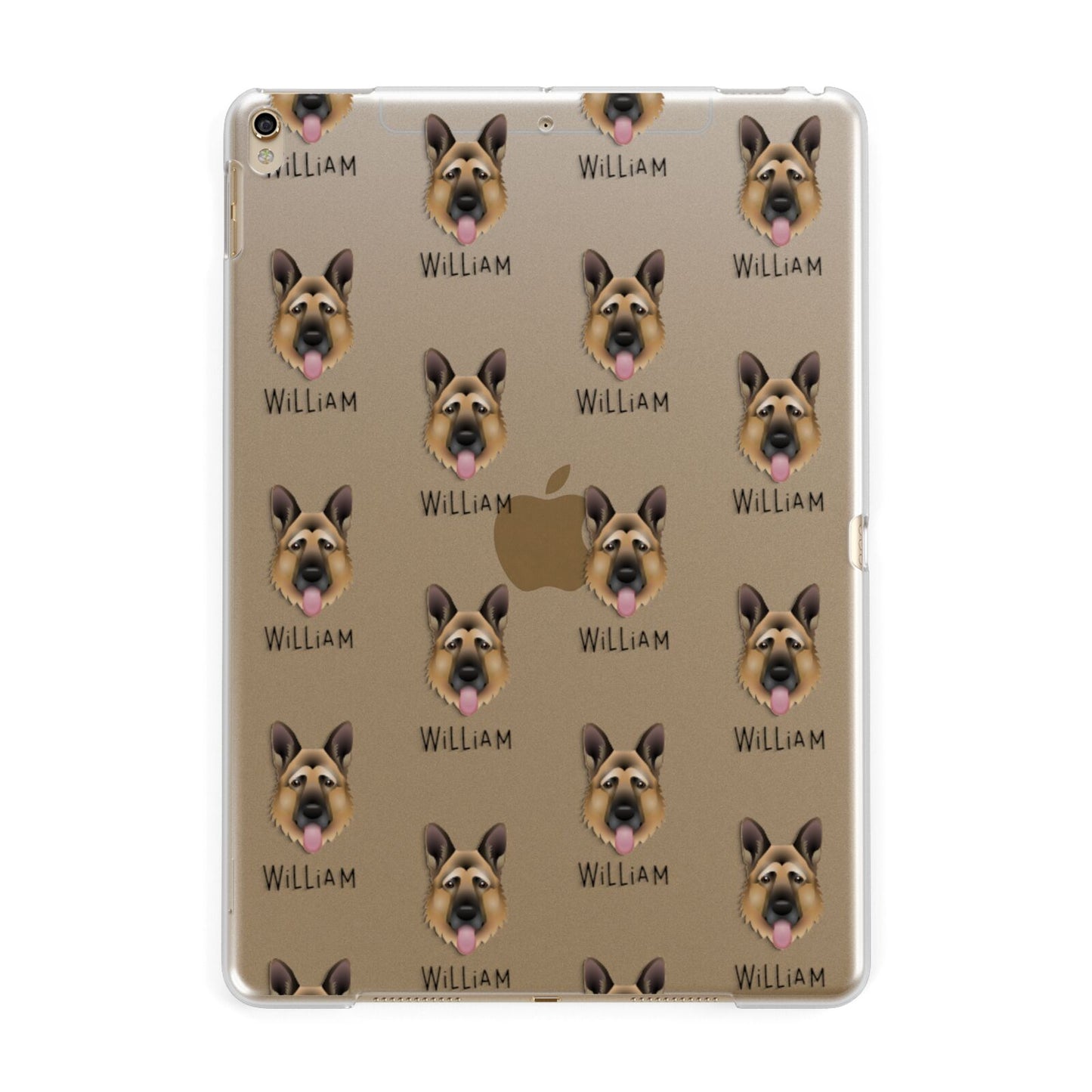German Shepherd Icon with Name Apple iPad Gold Case