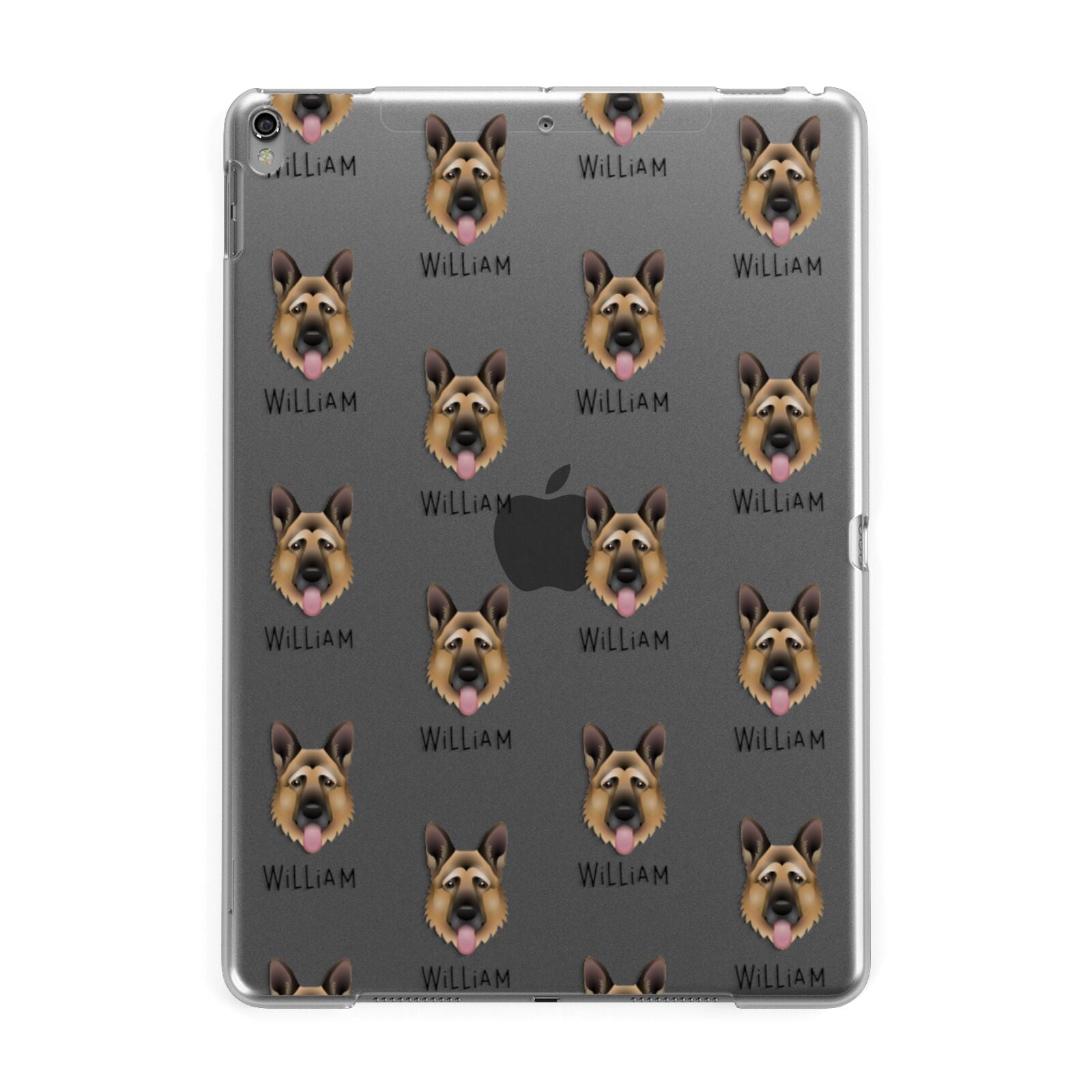 German Shepherd Icon with Name Apple iPad Grey Case