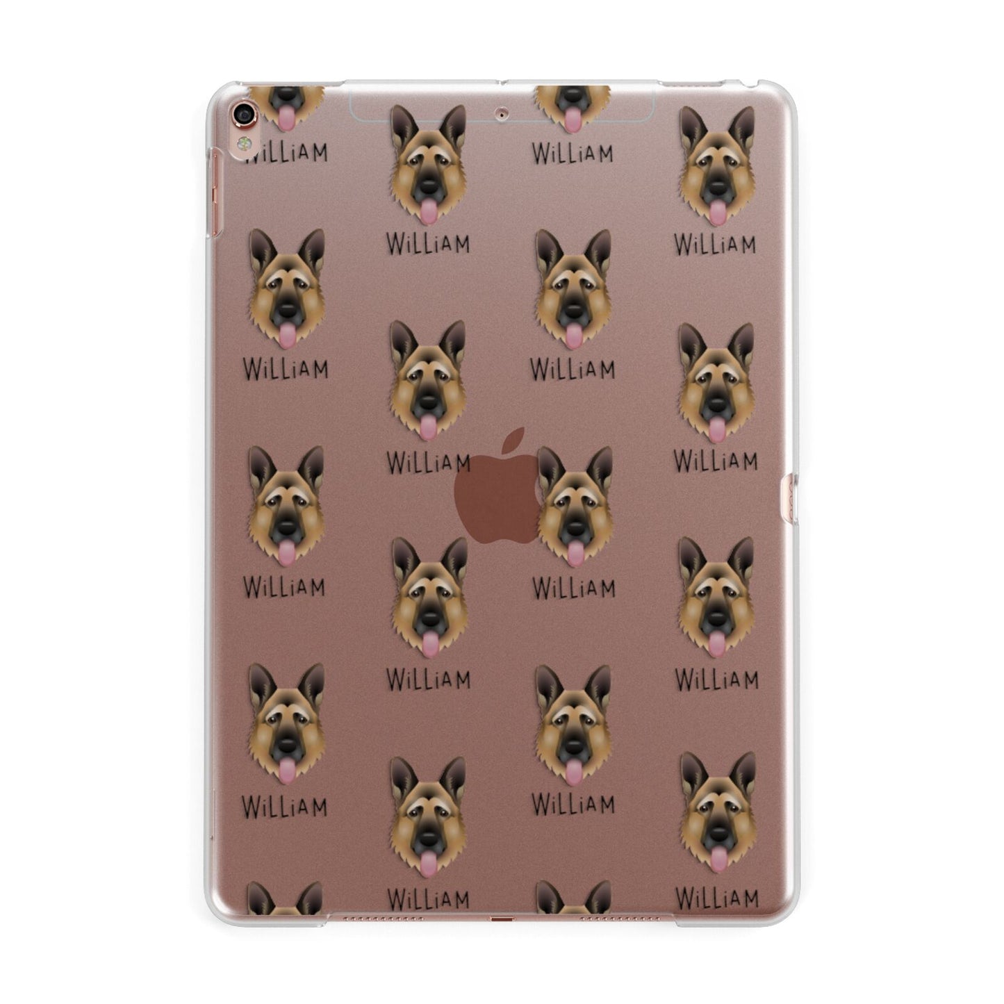German Shepherd Icon with Name Apple iPad Rose Gold Case