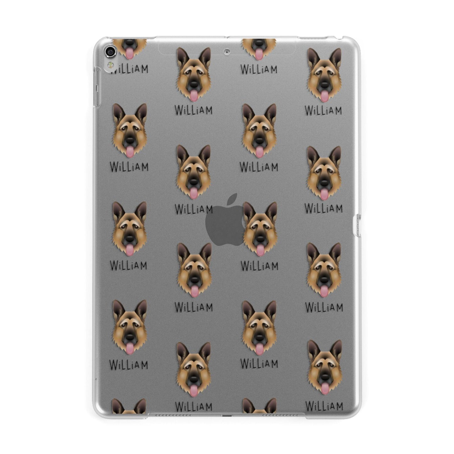 German Shepherd Icon with Name Apple iPad Silver Case