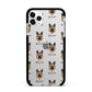 German Shepherd Icon with Name Apple iPhone 11 Pro Max in Silver with Black Impact Case