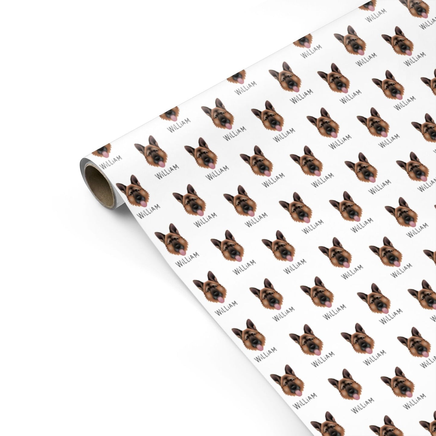 German Shepherd Icon with Name Personalised Gift Wrap