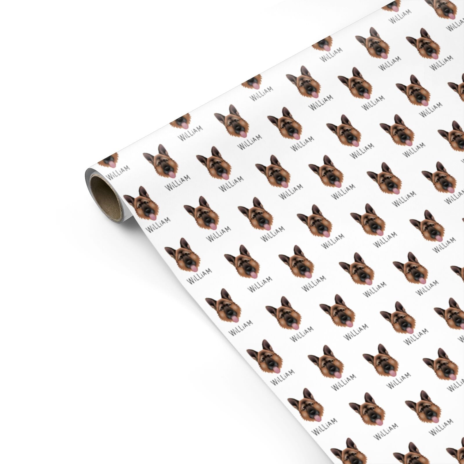 German Shepherd Icon with Name Personalised Gift Wrap