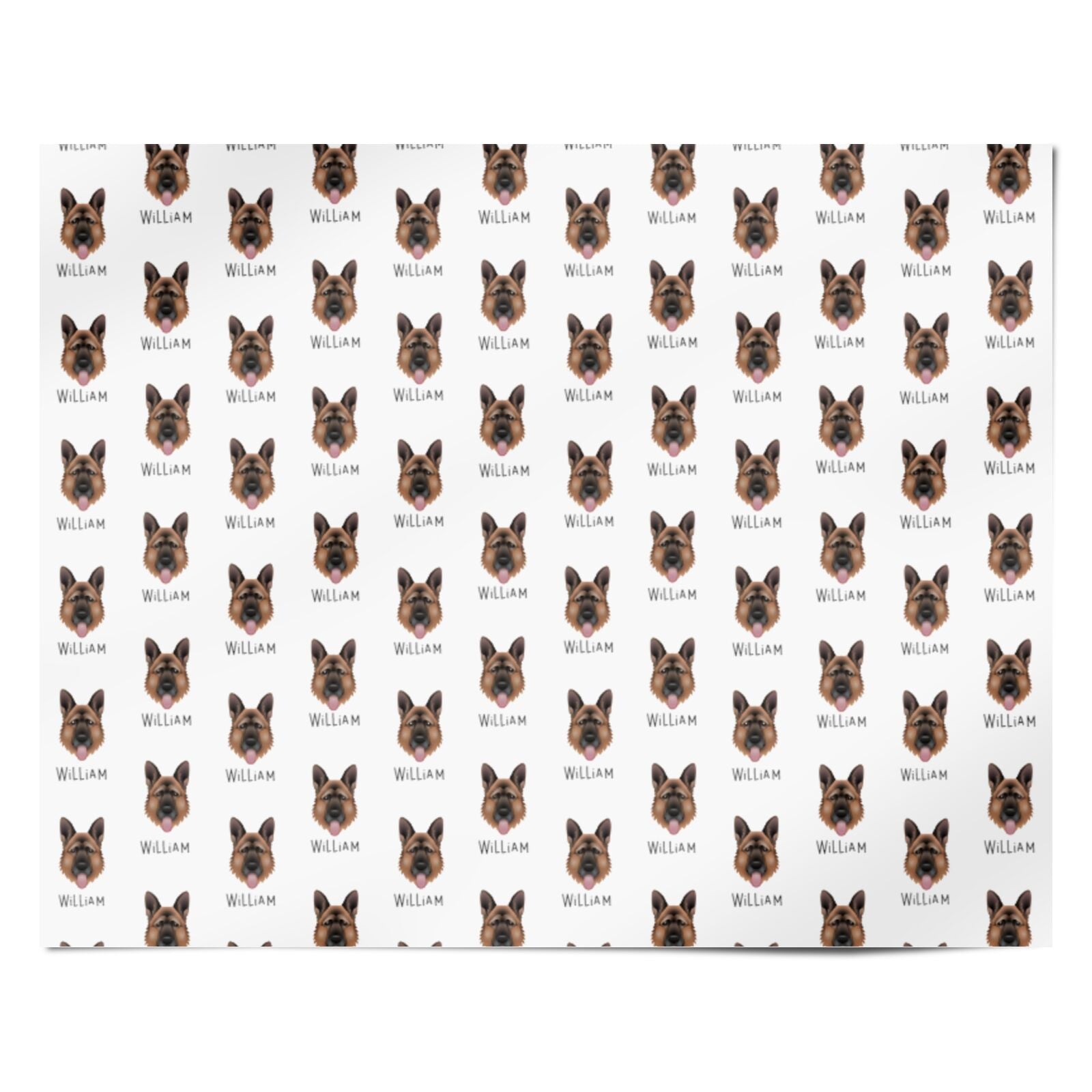 German Shepherd Icon with Name Wrapping Paper – Dyefor
