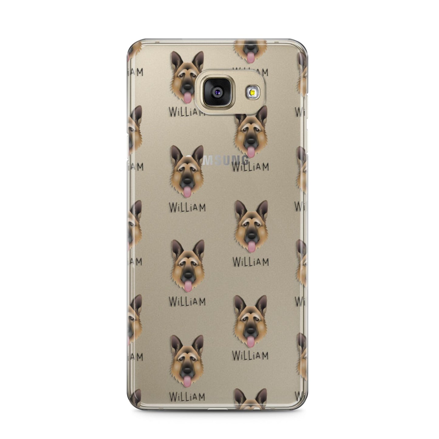 German Shepherd Icon with Name Samsung Galaxy A5 2016 Case on gold phone