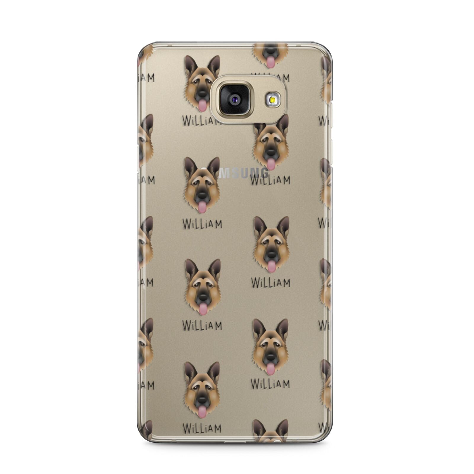 German Shepherd Icon with Name Samsung Galaxy A5 2016 Case on gold phone