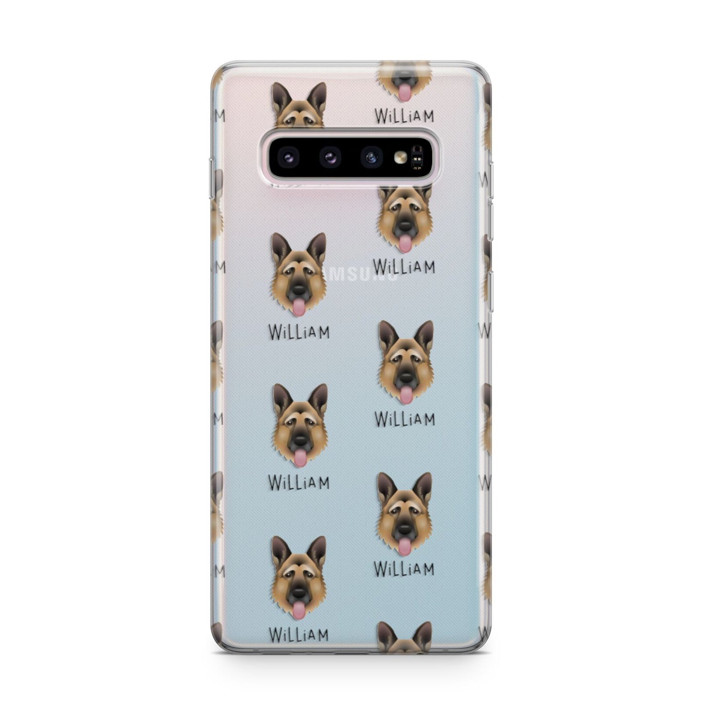 German Shepherd Icon with Name Samsung Galaxy S10 Plus Case