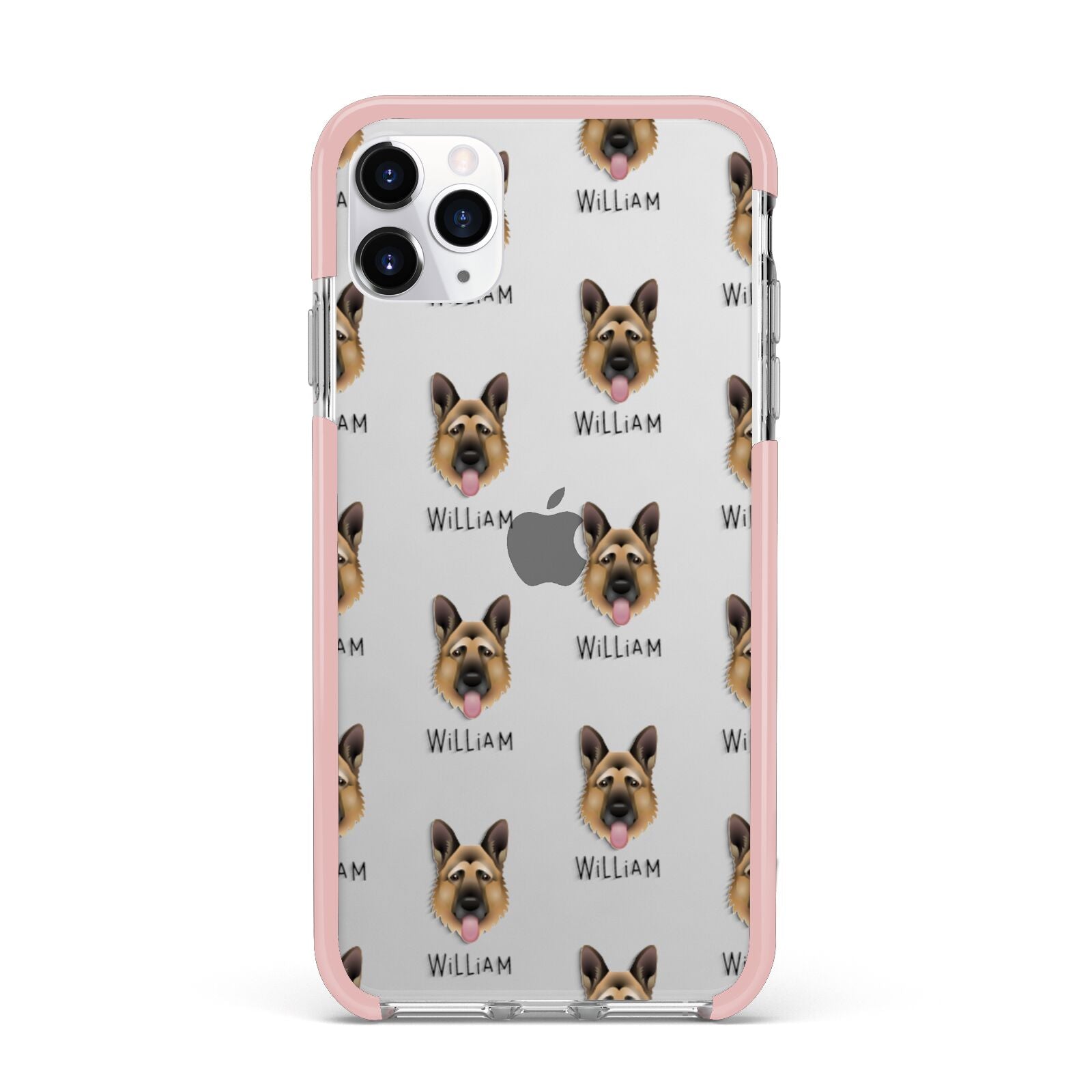 German Shepherd Icon with Name iPhone 11 Pro Max Impact Pink Edge Case