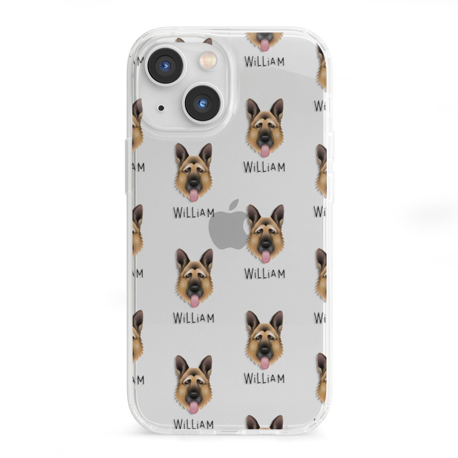 German Shepherd Icon with Name iPhone 13 Mini Clear Bumper Case
