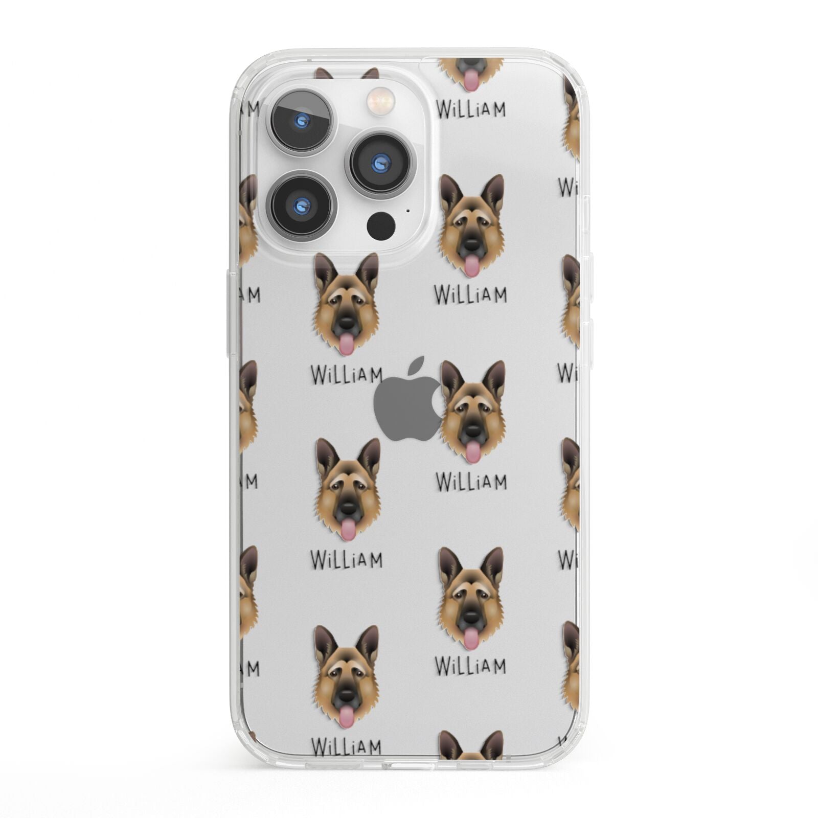 German Shepherd Icon with Name iPhone 13 Pro Clear Bumper Case