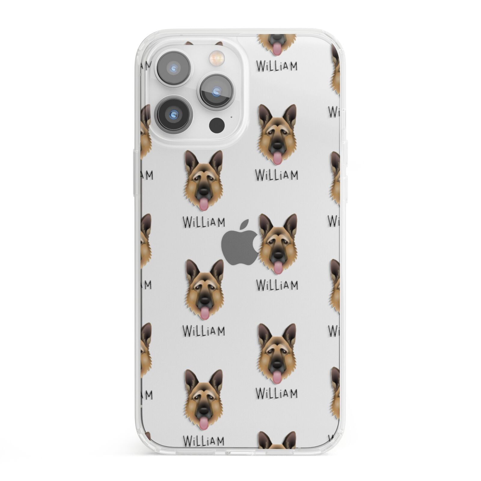 German Shepherd Icon with Name iPhone 13 Pro Max Clear Bumper Case