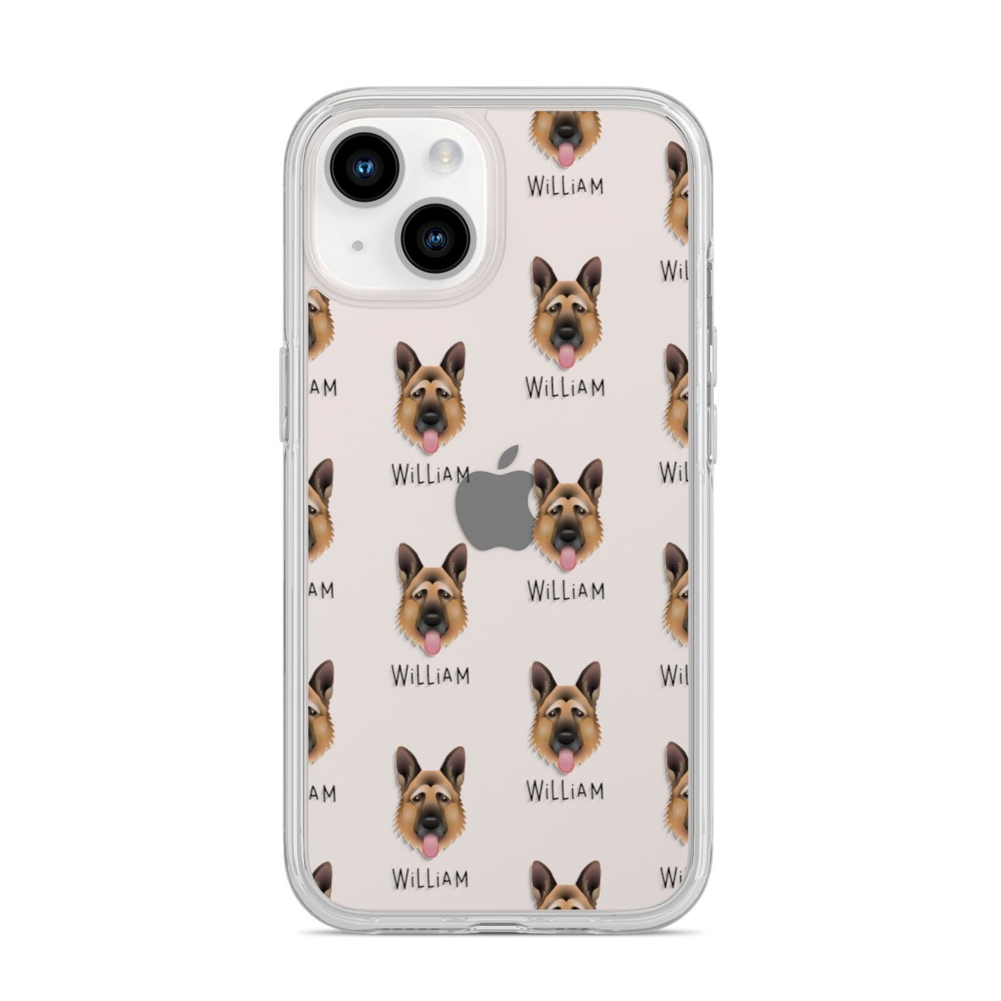 German Shepherd Icon with Name iPhone 14 Clear Tough Case Starlight