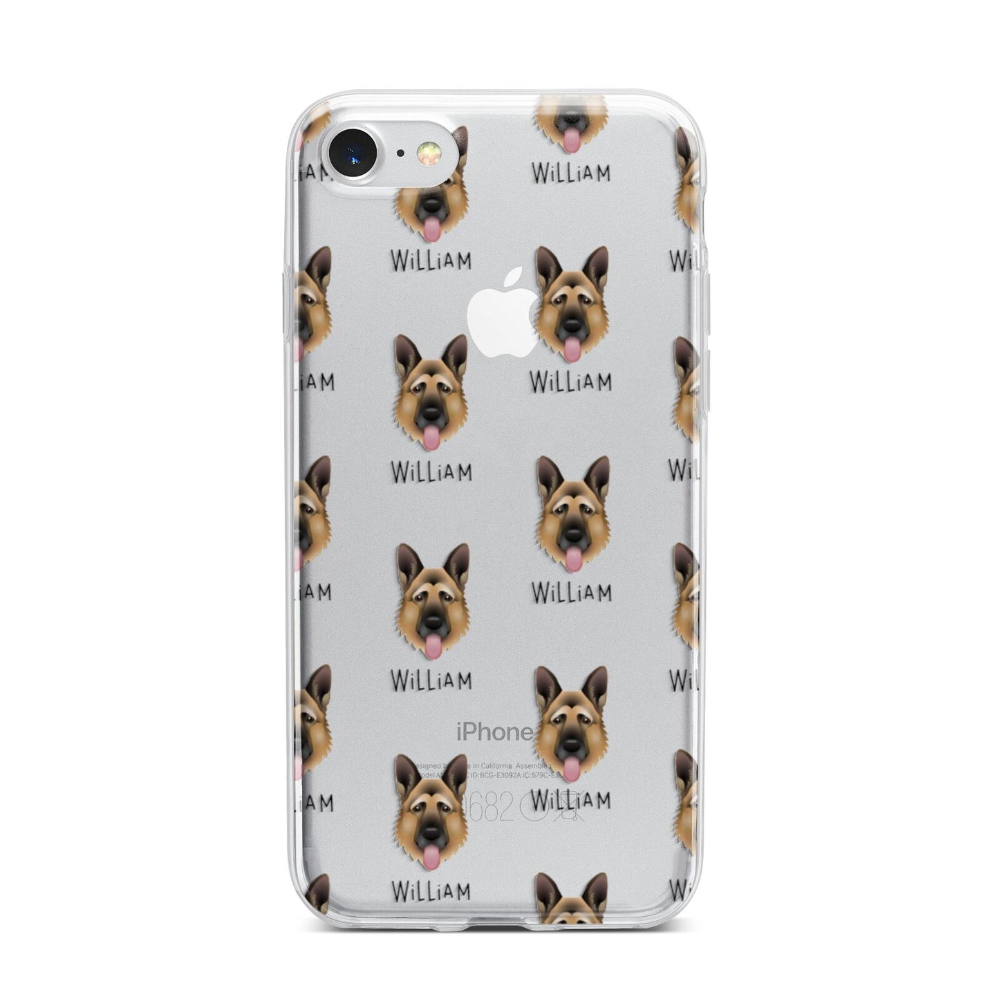 German Shepherd Icon with Name iPhone 7 Bumper Case on Silver iPhone