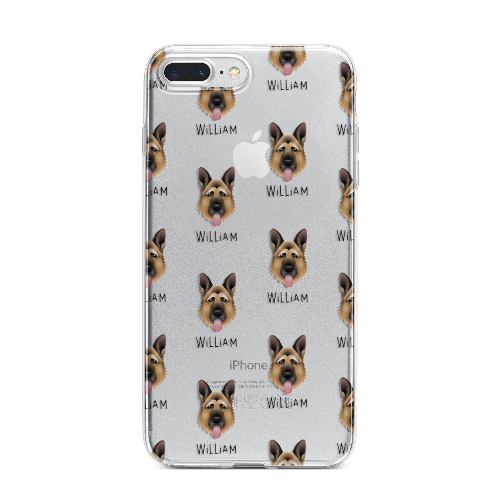 German Shepherd Icon with Name iPhone 7 Plus Bumper Case on Silver iPhone