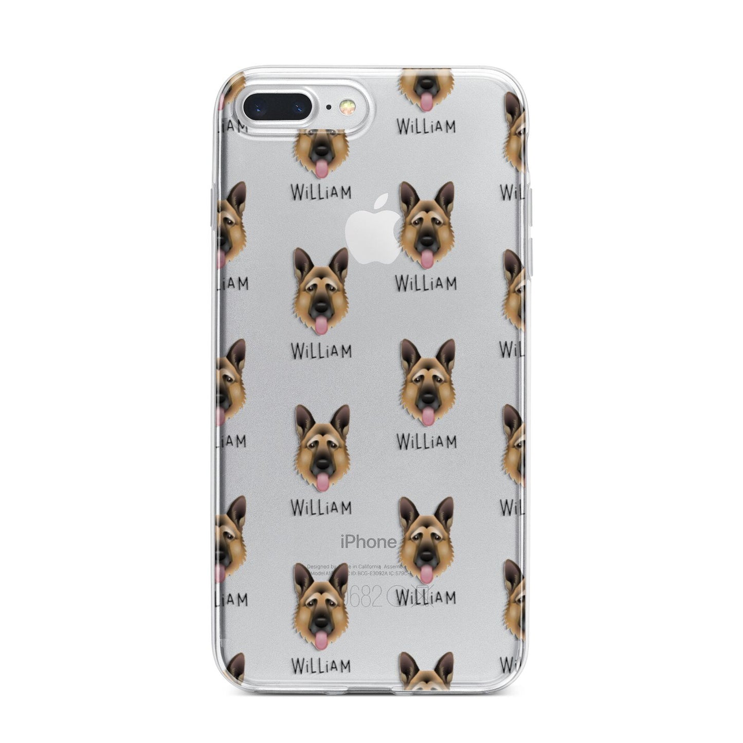 German Shepherd Icon with Name iPhone 7 Plus Bumper Case on Silver iPhone