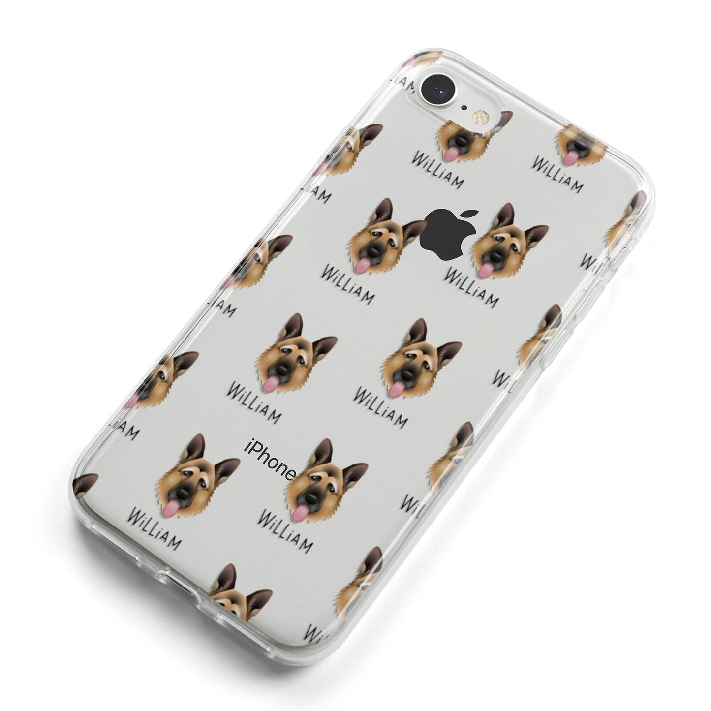 German Shepherd Icon with Name iPhone 8 Bumper Case on Silver iPhone Alternative Image