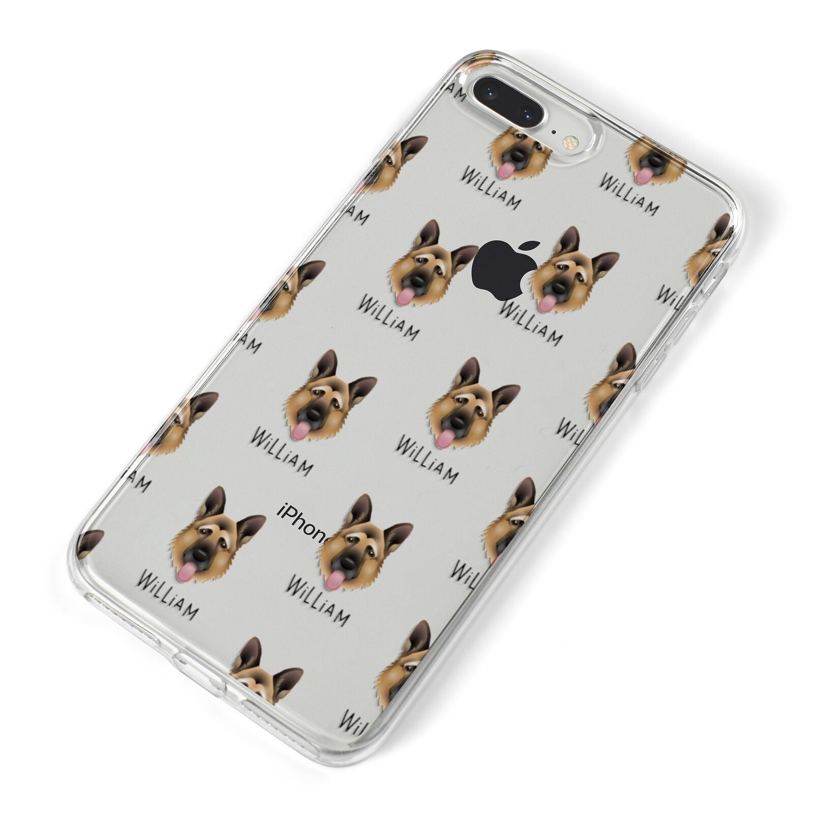 German Shepherd Icon with Name iPhone 8 Plus Bumper Case on Silver iPhone Alternative Image