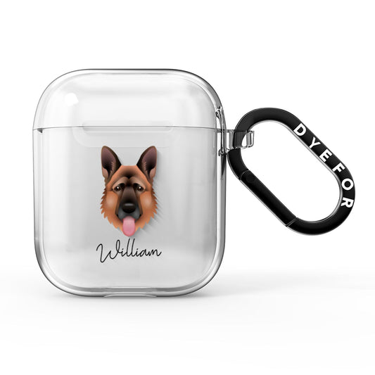 German Shepherd Personalised AirPods Clear Case