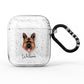 German Shepherd Personalised AirPods Glitter Case