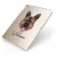 German Shepherd Personalised Apple iPad Case on Gold iPad Side View