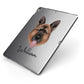 German Shepherd Personalised Apple iPad Case on Grey iPad Side View