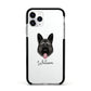 German Shepherd Personalised Apple iPhone 11 Pro in Silver with Black Impact Case