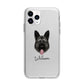 German Shepherd Personalised Apple iPhone 11 Pro in Silver with Bumper Case