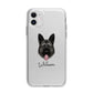 German Shepherd Personalised Apple iPhone 11 in White with Bumper Case