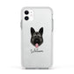 German Shepherd Personalised Apple iPhone 11 in White with White Impact Case