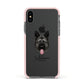 German Shepherd Personalised Apple iPhone Xs Impact Case Pink Edge on Black Phone