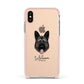 German Shepherd Personalised Apple iPhone Xs Impact Case Pink Edge on Gold Phone