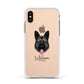 German Shepherd Personalised Apple iPhone Xs Impact Case White Edge on Gold Phone
