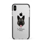 German Shepherd Personalised Apple iPhone Xs Max Impact Case Black Edge on Silver Phone