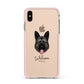 German Shepherd Personalised Apple iPhone Xs Max Impact Case Pink Edge on Gold Phone