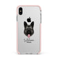 German Shepherd Personalised Apple iPhone Xs Max Impact Case Pink Edge on Silver Phone