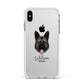German Shepherd Personalised Apple iPhone Xs Max Impact Case White Edge on Silver Phone